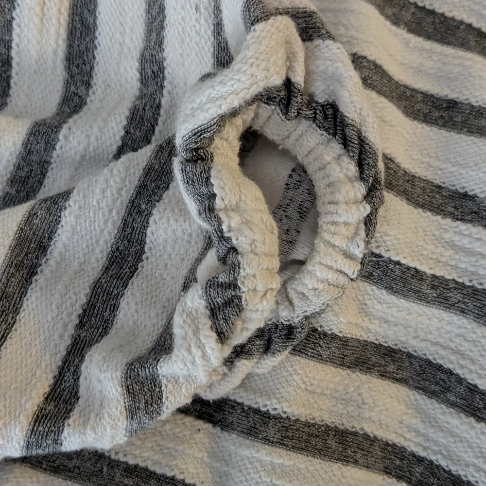 Hayden Los Angeles Cropped 3/4 Elastic Sleeve Striped Oversized Cotton Top S - Picture 5 of 8